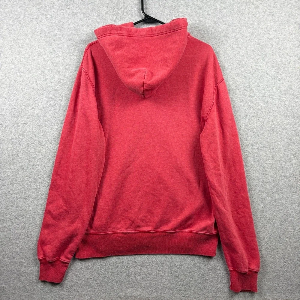 Polo Ralph Lauren Hoodie Men's Large Red Faded Full Zip Talon Terry Beach Wash